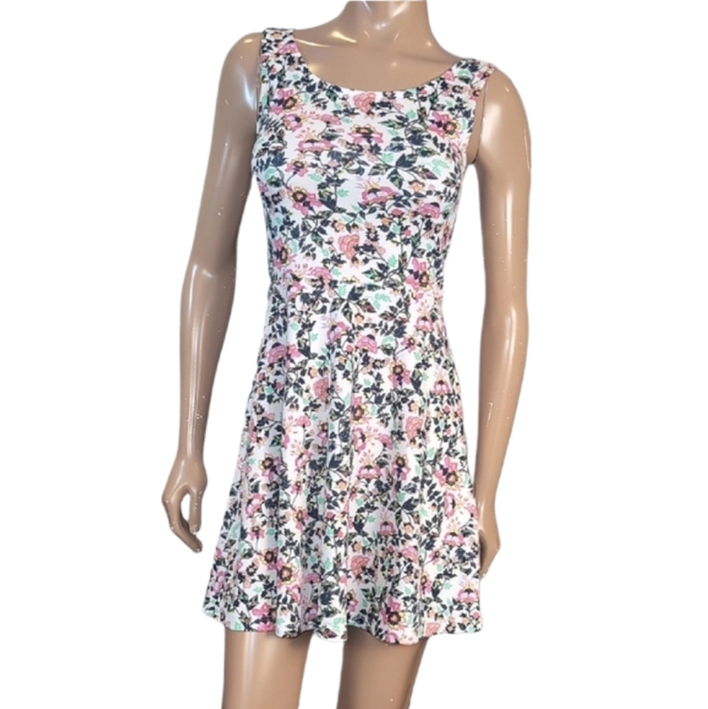 Divided Sleeveless Mini Dress Skater Ballet Fit & Flare Spring Summer Size 6